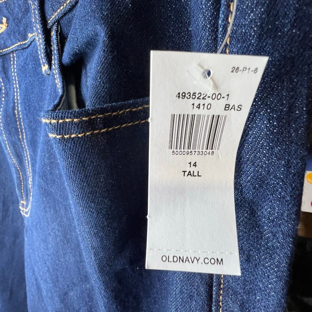 NWT Old Navy Women's 14 Tall High-Waisted Wow Loose Jeans Blue Stretch Denim - Picture 5 of 6